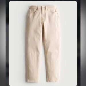 Curvy High-Rise Mom Jean Hollister Vintage Stretch Cream Color Denim NWT Size 1